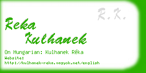 reka kulhanek business card